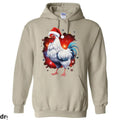Christmas Chicken Hoodie, Funny Festive Sweatshirt with Santa Hat Rooster Design, Cozy and Stylish Holiday Apparel for...