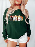 Christmas Chickens Sweatshirt, Cute Chicken Farm Animals Holiday Shirt Long Sleeve, Chicken Lover Gift, Funny Chicken...