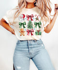 Christmas Coquette Bow Shirt, Christmas Tree Cake Shirt, Aesthetic Christmas Shirt, Girly Christmas Graphic Tee Hoodie,...