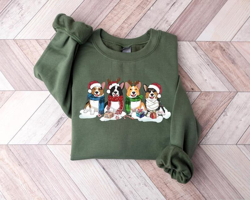 Christmas Corgi Dog Sweatshirt, Dog Owner Christmas Gift, Corgi Christmas Shirt, corgi mom shirt,Christmas...