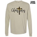 Christmas Cross Long Sleeve Comfort Colors T-Shirt 'NLB' Hoodie, Sweatshirt | GrindPrints.com
