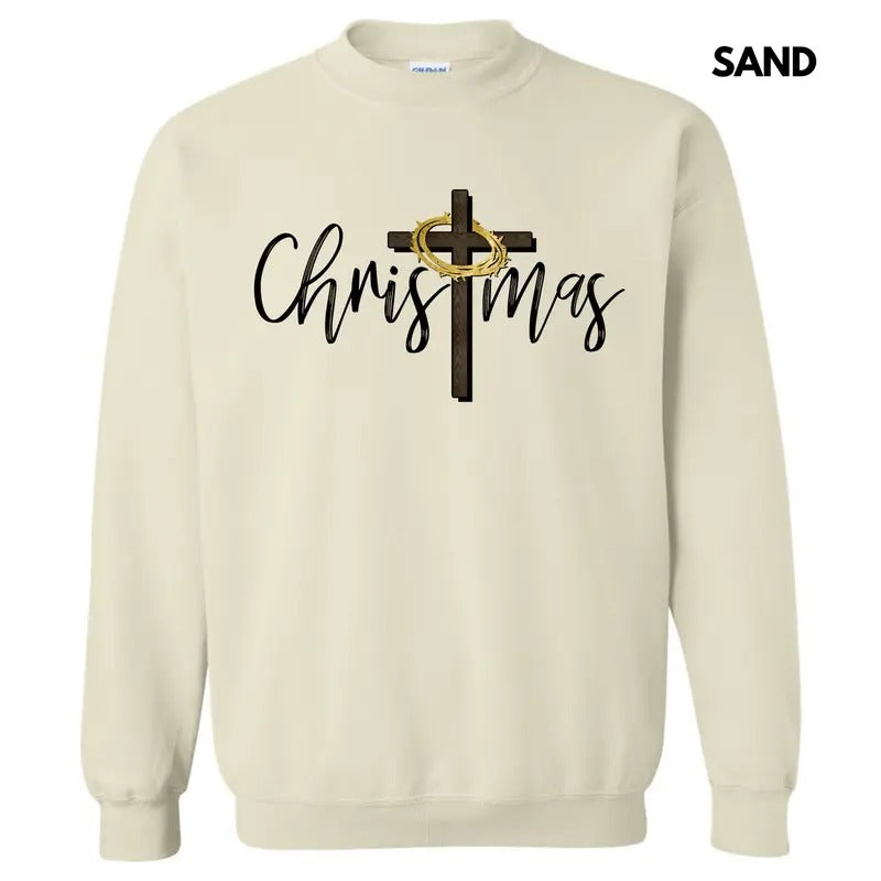 Christmas Cross Sweatshirt 'NLB' T-Shirts, Hoodie | GrindPrints.com
