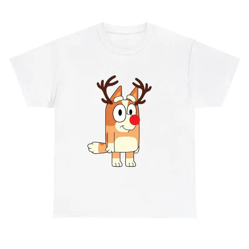 Christmas Cute Blueyyy Reindeer Shirt, Funny Shirt Hoodie, Sweatshirt | GrindPrints.com