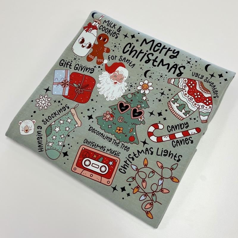 Christmas Doodles Tee Hoodie, Sweatshirt | GrindPrints.com