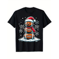 Christmas Football Snowman Holiday Sports Design T-Shirt, 100% Cotton, Gift for Men Women Dad Mom Friends, S-XXXL, Black...