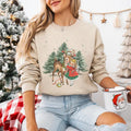 Christmas Girl and Reindeer Shirt, Christmas Sweatshirt, Christmas Tree Sweatshirt, Xmas Party Outfit, Holiday Crewneck...