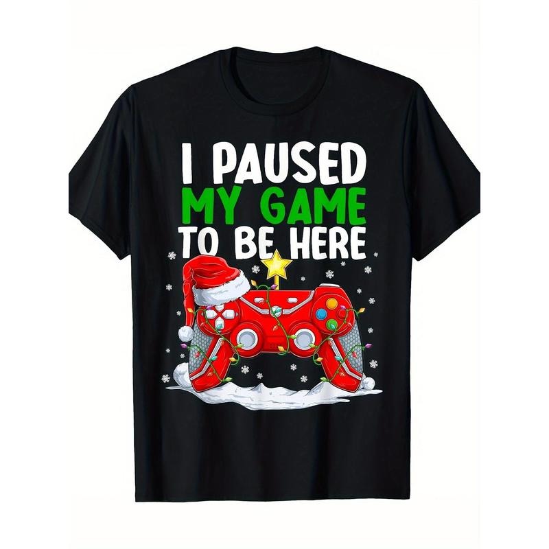 Christmas I paused the game to come here Fun Gamer Boy T-shirt