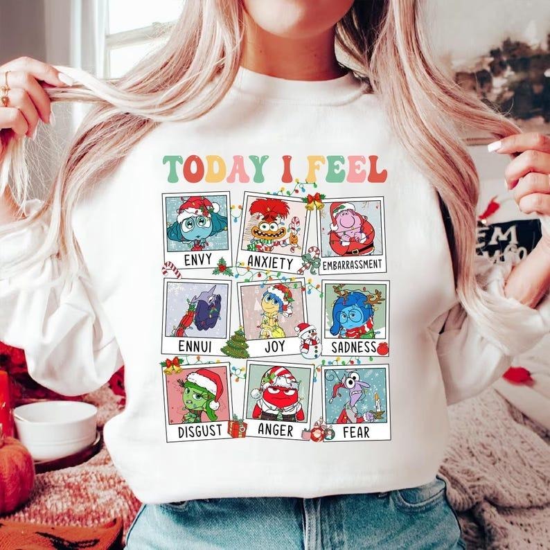 Christmas Inside Out Today I Feel Shirt, Inside Out Shirt, Mental Health Shirt, Emotion Team Tee, Family Vacation...