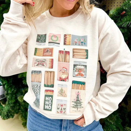'Christmas Matchboxes' Crewneck Sweatshirt T-Shirts, Hoodie | GrindPrints.com