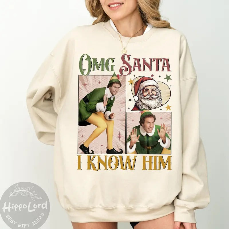Christmas Movie Buddy The Elf Christmas Sweatshirt, Buddy The Elf Shirt, Funny Christmas Sweatshirt, Funny Christmas Gift...