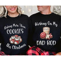 Christmas Pajamas Couple Christmas Pregnancy Announcement Baby Reveal Funny Matching Parent Tee Xmas Pregnant Mom...