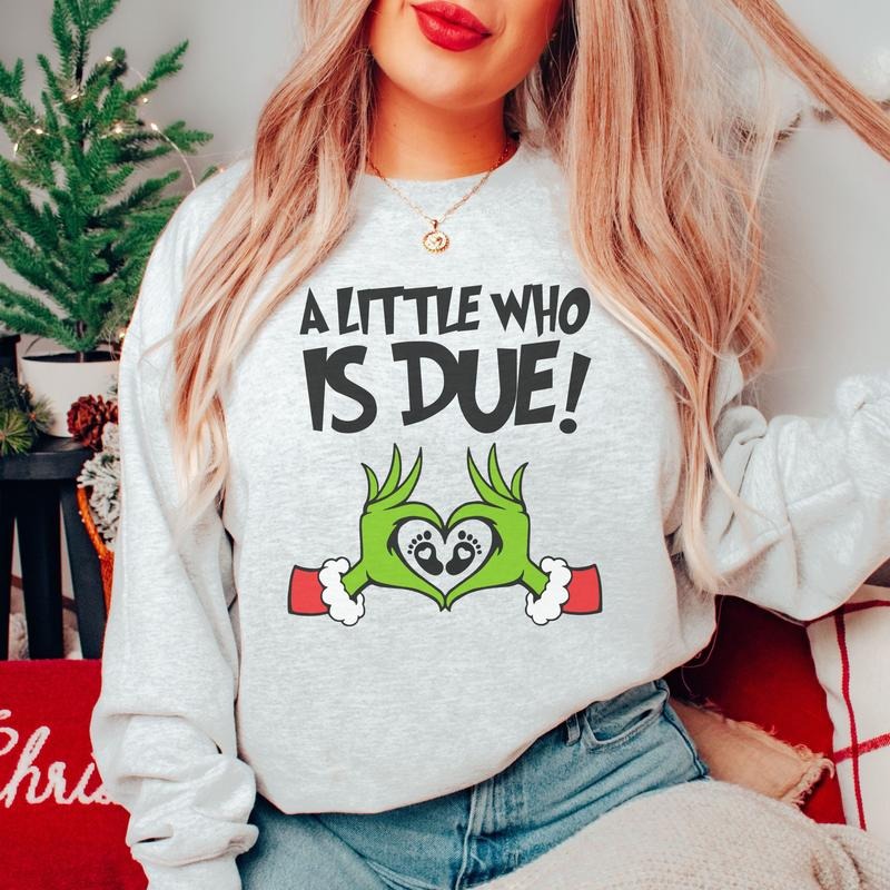 Christmas Pregnancy Announcement Sweatshirt, Christmas Maternity Sweater ,Holiday Gender Reveal Gift for Expecting Xmas...