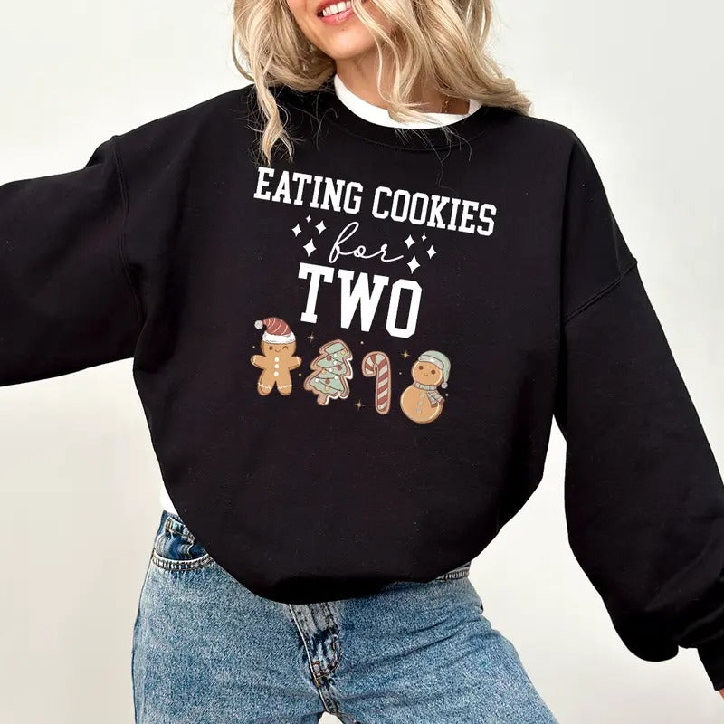 Christmas Pregnancy Announcement Sweatshirt, The More the Merrier Sweater, Holiday Pregnancy Reveal, Winter Baby Shower,...
