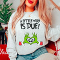 Christmas Pregnancy Reveal T-shirt Sweatshirt Hoodie, A Little Who Is Due Shirt, Christmas Holiday Maternity Sweatshirt,...
