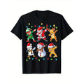 Christmas Print Men's Cotton Top, Casual Short Sleeve Crew Neck T-shirt, Men's Clothing For Outdoor made in...