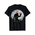 Christmas Print, Men's Cotton T-shirt, Graphic Tee Men's Xmas Outdoor Clothes, Men's Clothing, Casual Short Sleeve Crew...