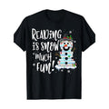 Christmas Reading Tee Snowman Book Tee Book Lover Reader Tee T-Shirt - 220g made in usa Hoodie, Sweatshirt | GrindPrints.com