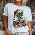 Christmas Skull Sweatshirt Holly Jolly Skull Tshirt Just Waiting for Christmas Skeleton Sweatshirt Santa Skull Floaty...