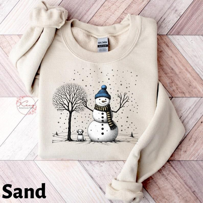 Christmas Snowman Sweatshirt, Christmas Sweatshirt, Snowman Shirt, Snowman T-Shirt, Christmas Crewneck, Christmas Shirts...