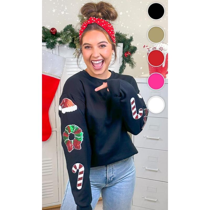 Christmas Sparkle Sleeve Sweatshirt T-Shirts, Hoodie | GrindPrints.com