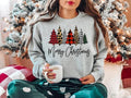 Christmas Sweatshirt - Merry Christmas Buffalo Plaid Trees Sweatshirt,Merry Christmas Hoodie ,Leopard Print Trees,...