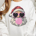 Christmas Sweatshirt Santa Christmas Pullover Bubblegum Santa Christmas Hoodie Sunglasses Santa Sweatshirt Santa Clause...