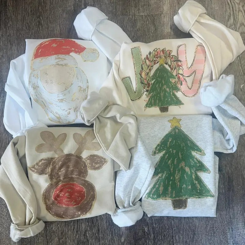 Christmas Sweatshirts - Gold Outline Christmas Sweatshirts - Christmas Look T-Shirts, Hoodie | GrindPrints.com