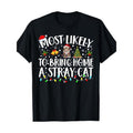 Christmas T-shirt most likely to bring home a stray cat made in usa Hoodie, Sweatshirt | GrindPrints.com