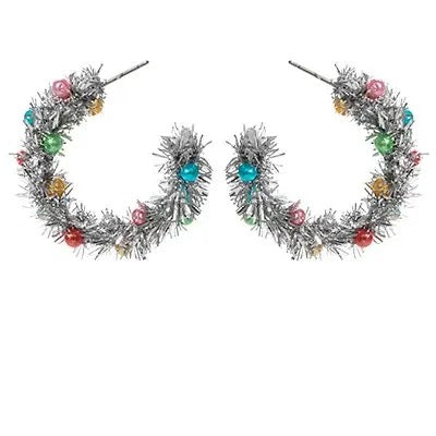 Christmas Tinsel Hoop Earrings T-Shirts, Hoodie, Sweatshirt | GrindPrints.com