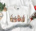 Christmas Tree Cake Coffee Hoodie, Christmas Coffee Lover Sweatshirt, Women Sweatshirt, Gift For Women, Peppermint Iced...