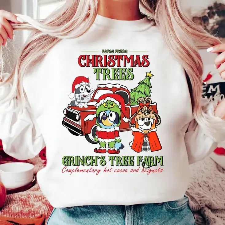 Christmas Tree Farm Cute Dog Family Shirt, Cute Dog Christmas Shirt Hoodie, Sweatshirt | GrindPrints.com