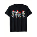 Christmas Tree Print Men's Cotton T-shirt, Graphic Tee Men's Xmas Outdoor Clothes, Men's Clothing, Casual Short Sleeve...