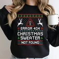 Christmas Ugly Tshirt Sweatshirt Hoodie, Funny Programmer Error 404, Sweater Not Found, Costume Party Tshirt, Unisex...
