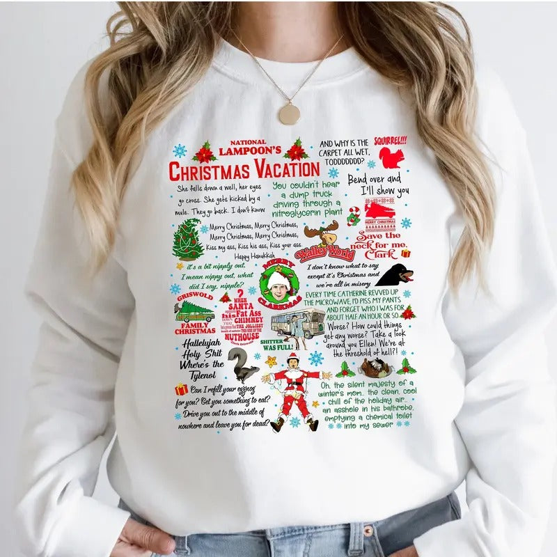 Christmas Vacation Rant Shirt, Xmas Vacation Quotes, Clark Griswold Sweatshirt, Family X-mas Tee Cotton Fabric Fit...