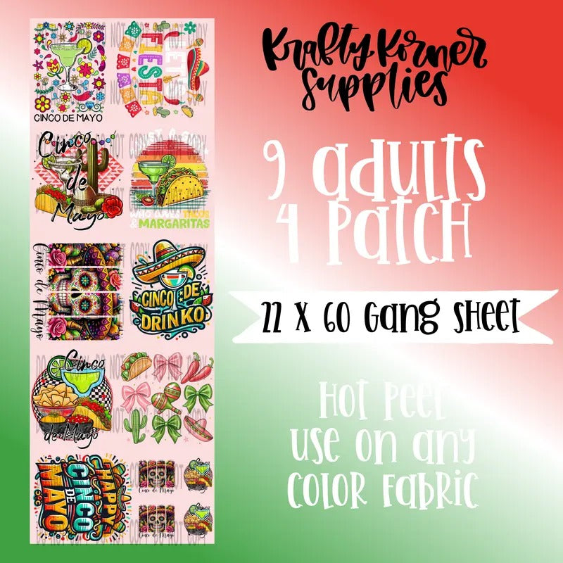 Cinco De Mayo DTF Transfer Gang Sheet, 22 x 60 T-Shirts, Hoodie, Sweatshirt | GrindPrints.com