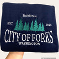 City Forks Embroidered Cozy Town Custom Embroidery Unique Forks Jumper T-Shirts, Hoodie, Sweatshirt