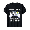 Class Of 2025 Senior Video Game Final Level School Gamer T-Shirt 100%cotton 100%cotton