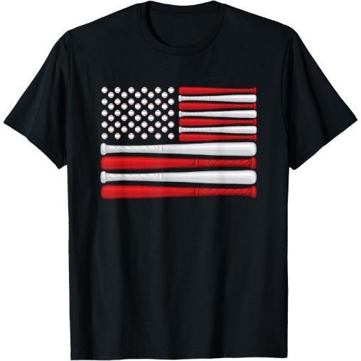 Classic American Baseball Flag - Vintage Baseball Flag T-Shirt Made in USA Hoodie, Sweatshirt | GrindPrints.com