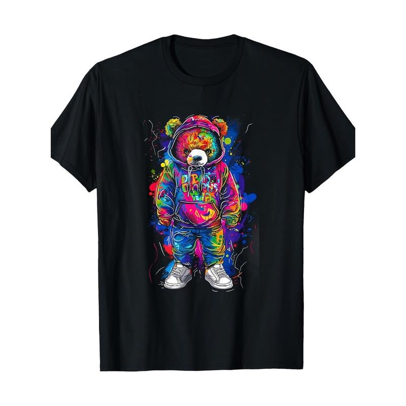 Classic Art Teddy Fun Animal Color Astronaut Bear T-shirt -100% cotton Made in USA Hoodie, Sweatshirt | GrindPrints.com