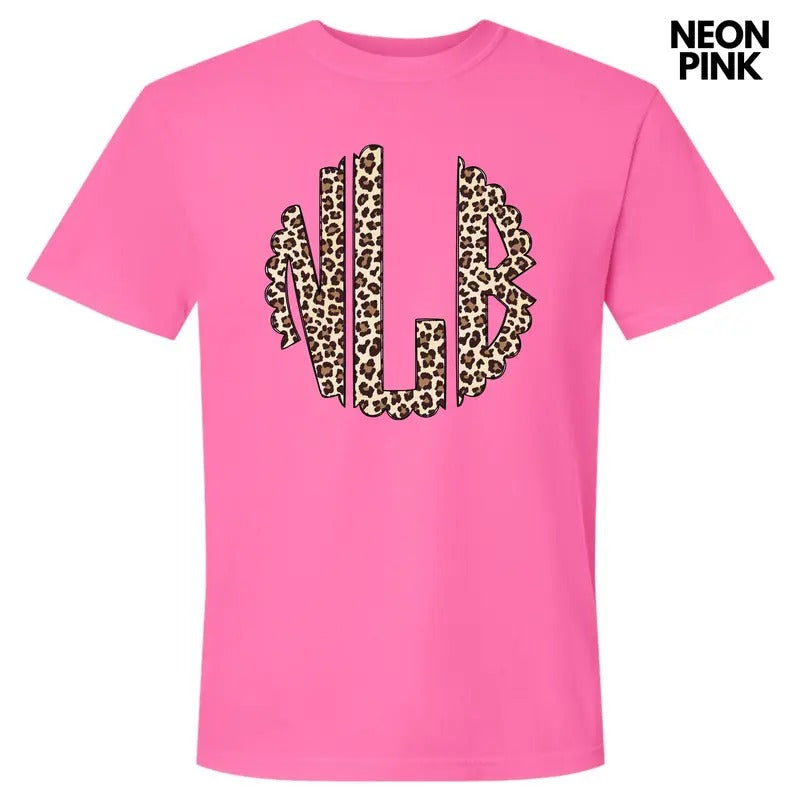 Classic Cheetah Monogram Comfort Colors T-Shirt 'NLB' Hoodie, Sweatshirt | GrindPrints.com