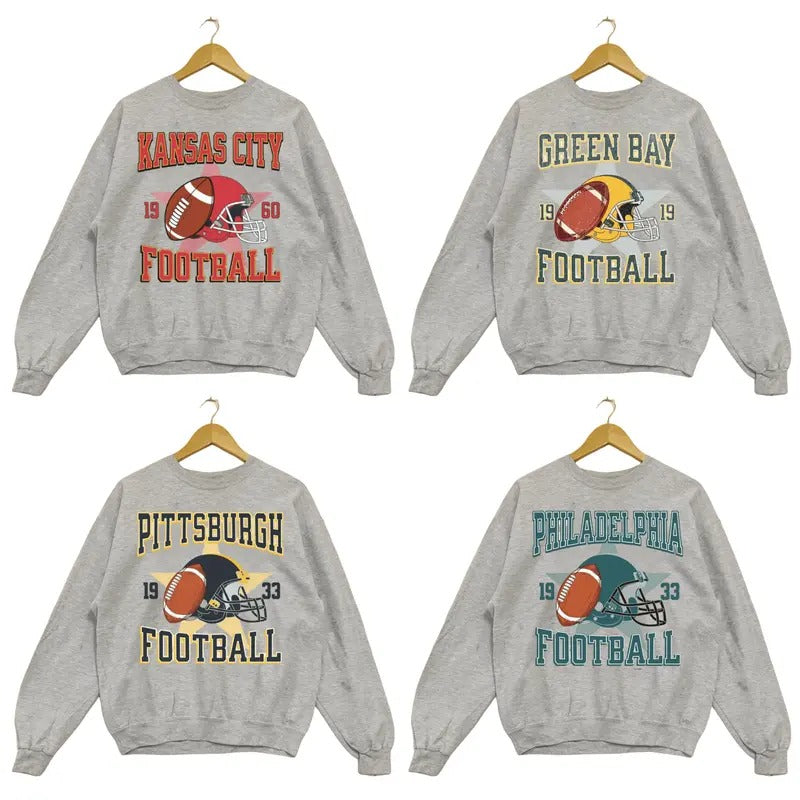 Classic Fit Crewneck Sweatshirt - For Every Football Team In Sport Grey T-Shirts, Hoodie | GrindPrints.com