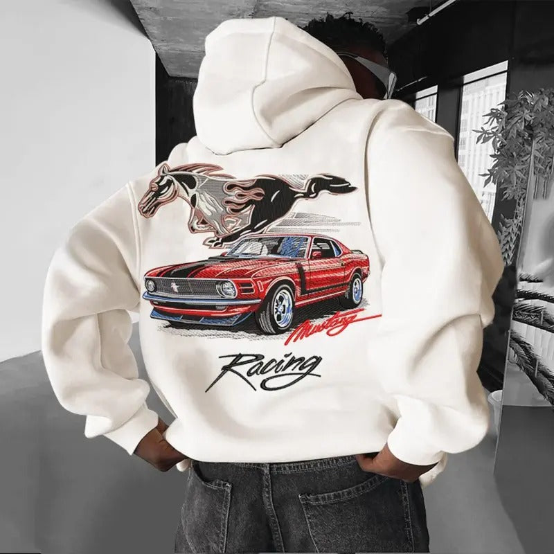 Classic Mustang Racing Hoodie, Unisex, Menswear, Car Hoodie, Classic Cotton T-Shirts, Sweatshirt | GrindPrints.com