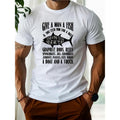 Classic phrase printed T-shirt crewneck men's daily casual comfortable breathable top men's personality T-shirt, 1 pc,...