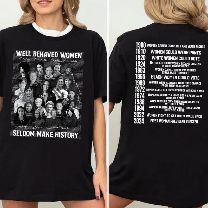 Claudia Sheinbaum 2024 President Two-sided Shirt, Well Behaved Women Selfdom Make History Shirt Hoodie, Sweatshirt