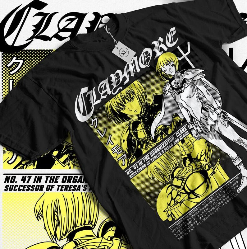 Claymore Clare T-Shirt S-4XL Kawaii Funny Girl Anime Manga Gift Shirt Tshirt S-4XLs Hoodie, Sweatshirt | GrindPrints.com