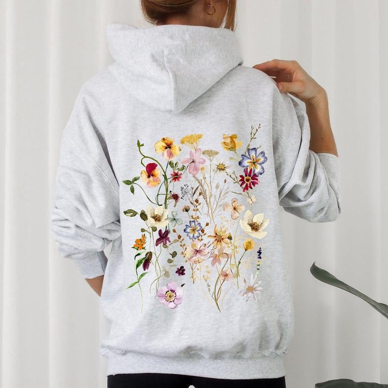 Clover Meadow Pressed Flower hoodie dandy hoodie T-Shirts, Sweatshirt | GrindPrints.com