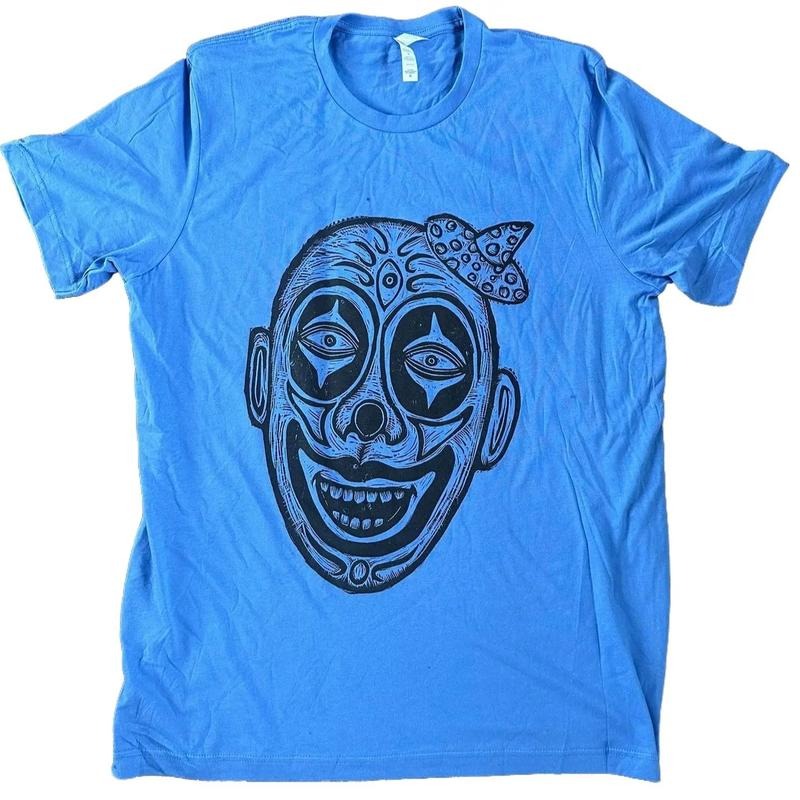 Clown Linoleum Hand-Printed T-Shirt Cotton Menswear Top Graphics Hoodie, Sweatshirt | GrindPrints.com