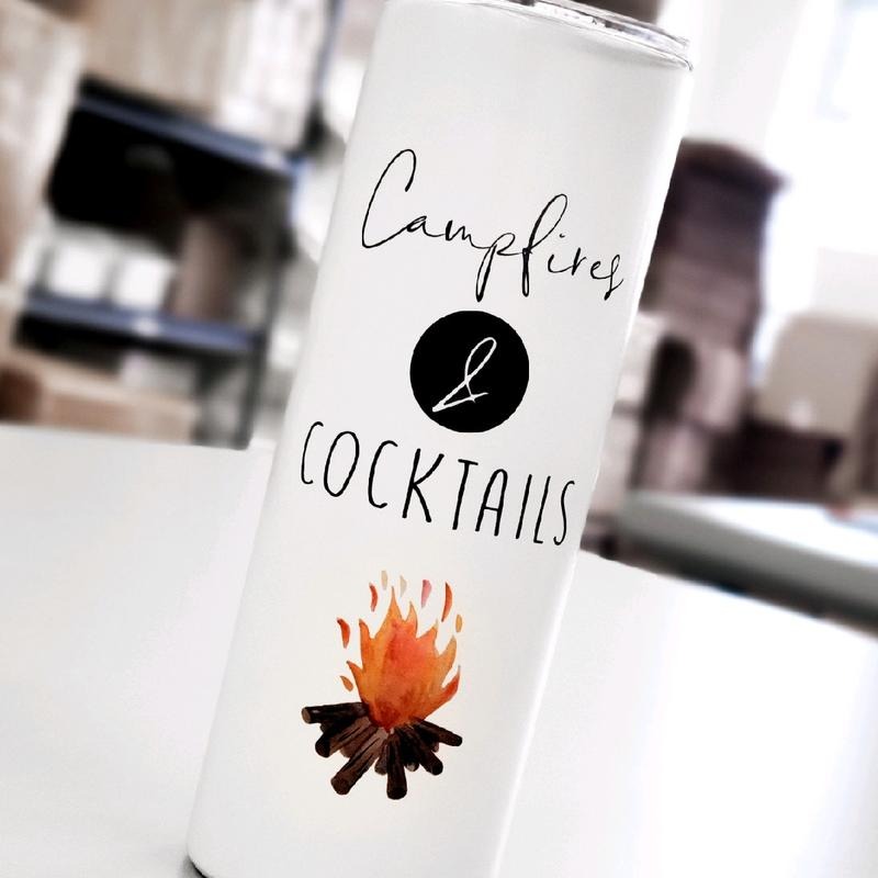 Cocktails And Campfires 20 Oz Skinny Tumbler T-Shirts, Hoodie, Sweatshirt | GrindPrints.com