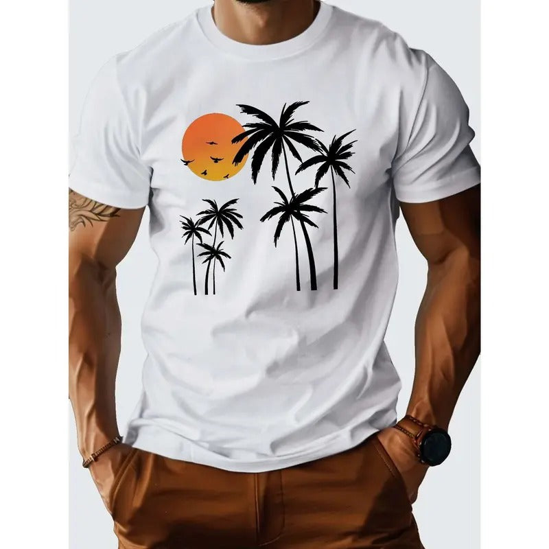 Coconut Trees Dusk Pure Cotton Comfort Fit Made USA T-Shirts, Hoodie, Sweatshirt