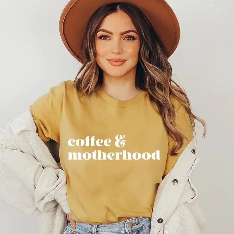 Coffee & Motherhood Shirt Mom Shirt Motherhood Shirt Funny Mom Shirt Coffee Shirt Mom Ink Quotes T-Shirts, Hoodie, Sweatshirt